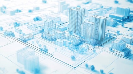 Schematic blueprint of urban development plans highlighting ecofriendly designs zoning laws and resource efficiency