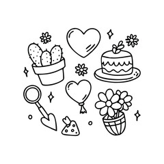 Big set of stickers for Valentine's day