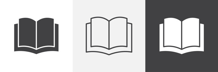 Book open icons graphics pack vectors.