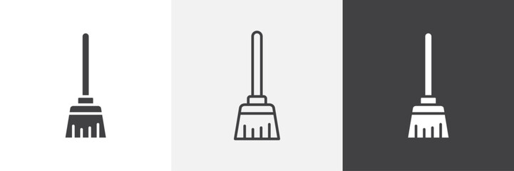 Broom icons graphics pack vectors.