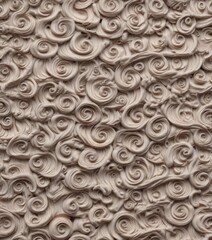 Wavy seamless curl pattern for design, interior decoration, and fashion, vintage texture, floral