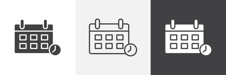 Calendar clock icons graphics pack vectors.