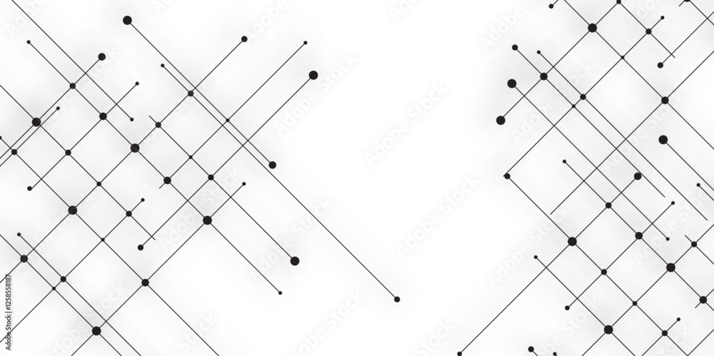 Poster abstract line or strokes with dots, dotted line, node point, digital background vector design concept. abstract technology White background Future new technology for business or science presentation.	