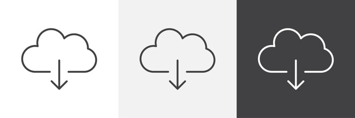 Cloud download icons graphics pack vectors.