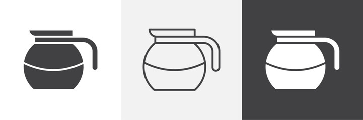 Coffee pot icons graphics pack vectors.