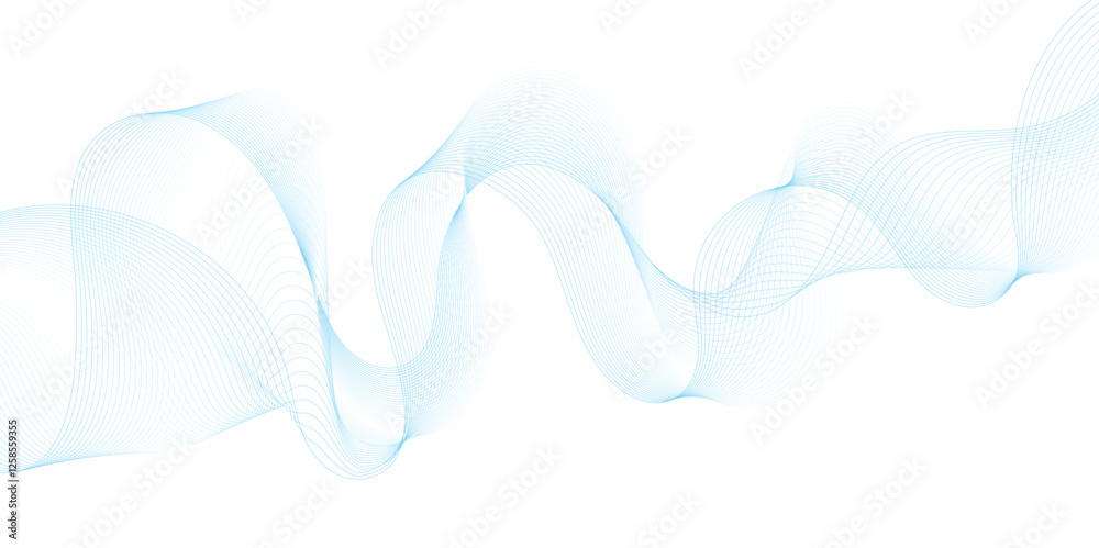 Poster Smooth wave abstract vector background layout design.background image with dynamic curves.Abstract blue futuristic blend waves lines technology background and sound wave lines on white background.	