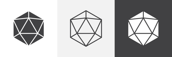 Dice d20 icons graphics pack vectors.