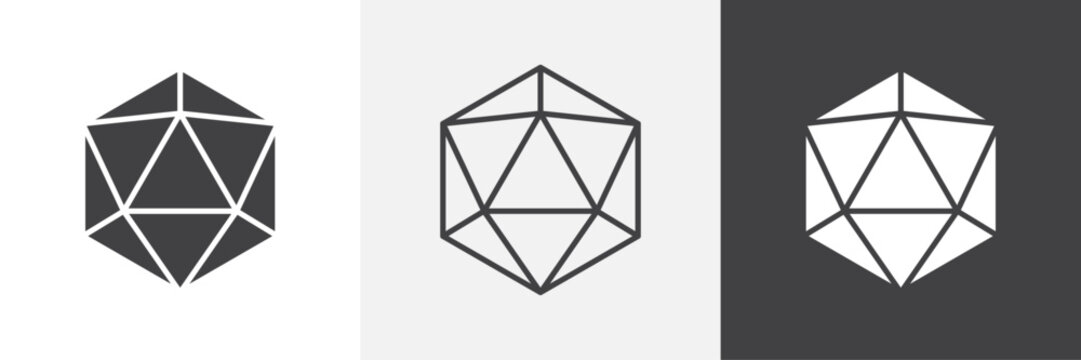 Dice d20 icons graphics pack vectors.