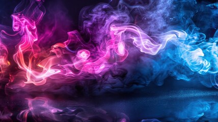 Obraz premium Abstract Digital Art Close-Up of Vivid Smoke Tendrils in an Ethereal Atmosphere with Vibrant Colors