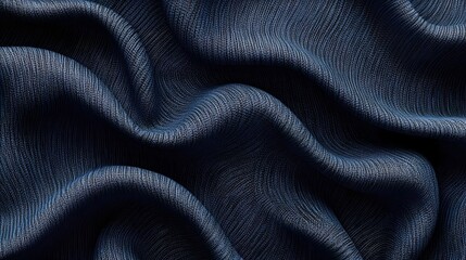 Naklejka premium Elegant Blue Fabric Texture, Draped Cloth Background, Seamless Pattern, Soft and Smooth Material