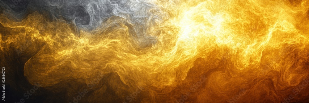 Aufkleber Ethereal swirling yellow and gray clouds of Venus illuminated by glowing sunlight in a dense atmosphere. Generative AI