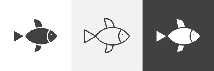 Fish icons graphics pack vectors.