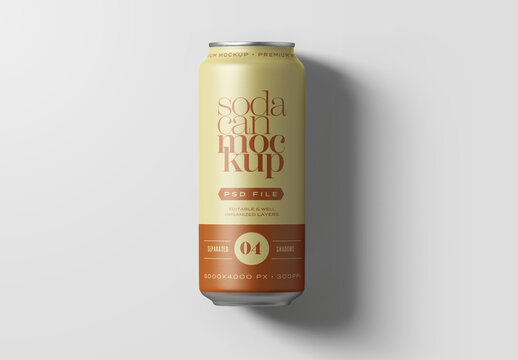 Slim Soda Can Mockup