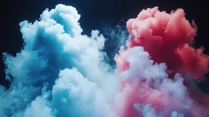 Fototapeta premium Swirling Clouds of Iridescent Colorful Vapor Ethereal Sky Digital Art Mystical Atmosphere Aerial View Abstract Beauty