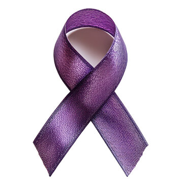 Purple domestic violence awareness ribbon isolated on transparent background