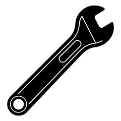  Wrench with a open end silhouette vector illustration 