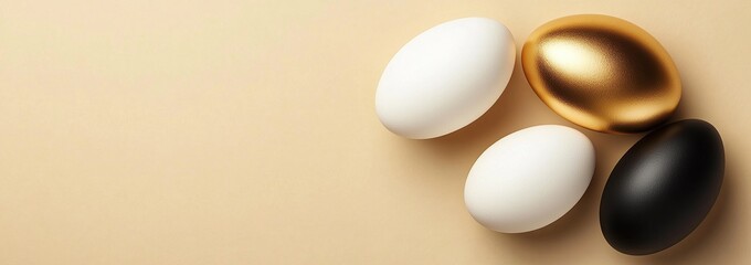 Easter posters or design flyers, Card, Banner with colorful eggs and golden eggs spring flowers eggs in the nest on  background.

