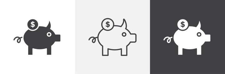 Piggy bank icons graphics pack vectors.