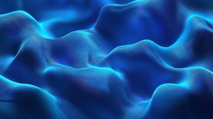 Obraz premium An abstract composition of flowing blue waves creates a mesmerizing visual experience that evokes feelings of calm and tranquility. Perfect for digital projects.