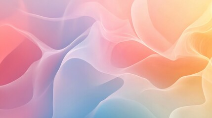 Obraz premium An abstract gradient background featuring soft waves of pastel colors. Perfect for use in designs, presentations, and artistic projects.