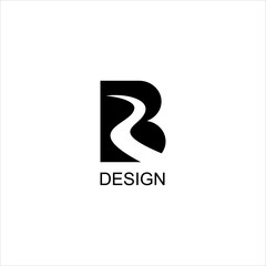 Bold B monogram logo with abstract pathway and river concept, symbolizing strategy and business solutions in clean, geometric design