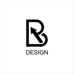 Modern B monogram logo with right arrow symbolizing forward growth, financial development, and business progress in clean vector design