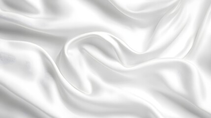 Fototapeta premium Elegant White Silk Fabric with Smooth Texture and Soft Drapes for Backgrounds