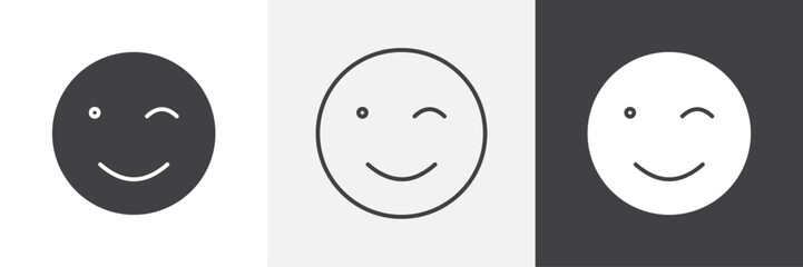 Smile wink icons graphics pack vectors.