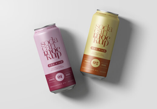Slim Soda Can Mockup