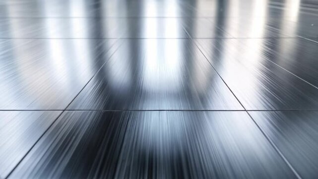 Sunlight reflection on modern metallic surface creates dynamic vertical streaks