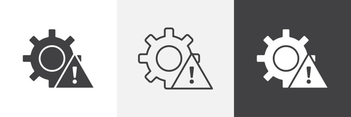 Technical warning icons graphics pack vectors.