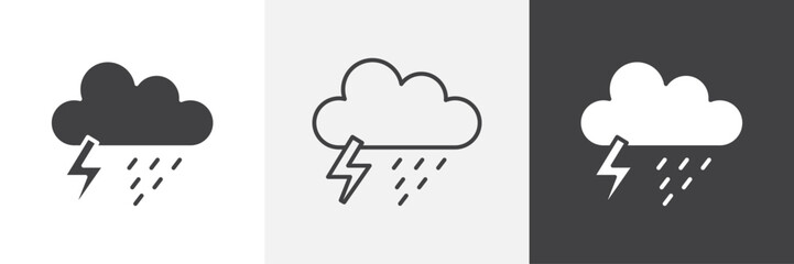 Thunderstorm icons graphics pack vectors.