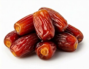 Many tasty dried dates isolated on white