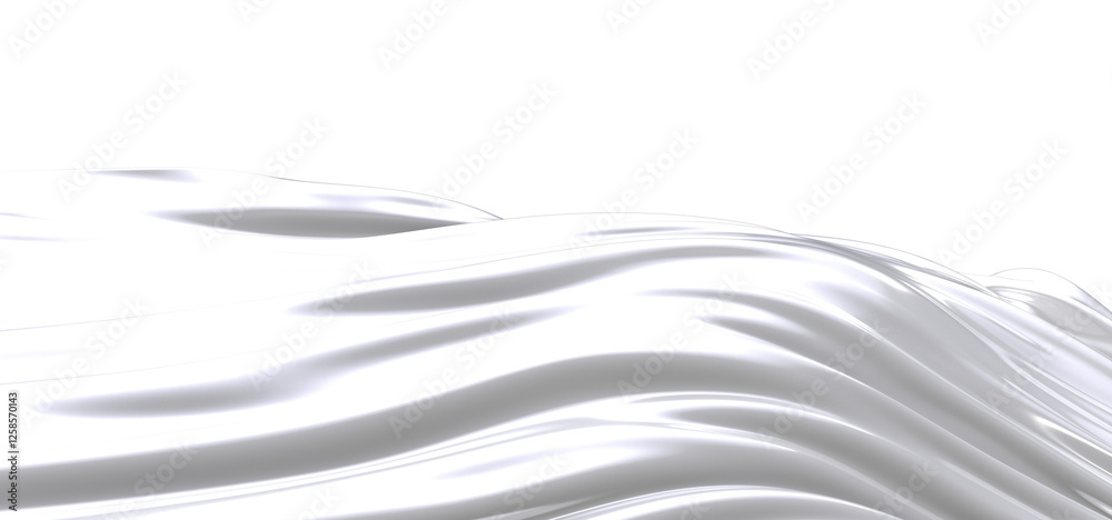 Leinwandbilder A close-up shot of a white fabric with a smooth and soft texture,  creating a subtle wave pattern.