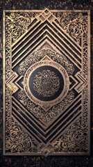 Ornate Geometric Metal Pattern Design with Gold and Bronze Textures