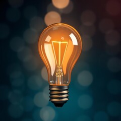 Innovation and technology glowing light bulb with a beautiful bokeh background creating a visually striking and inspirational effect Bokeh light lights background bokeh abstract light bright e
