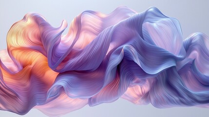 Fototapeta premium Abstract flowing fabric in soft pastel colors, creating a dynamic wave-like motion