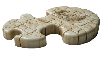 white puzzle piece 3d render icon isolated on white background