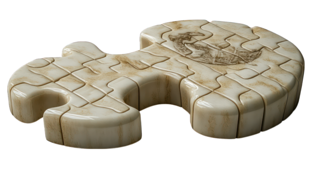 white puzzle piece 3d render icon isolated on white background