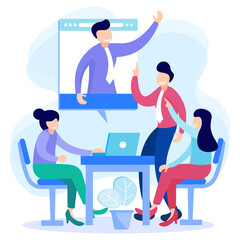 Illustration vector graphic cartoon character of webinar