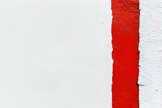 Red Line on White Wall: A vibrant red stripe sharply contrasts against a stark white wall, creating a bold and minimalist visual statement.