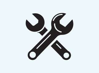 Classic Wrench Silhouette Outline