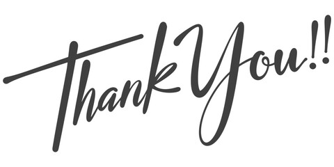 Thank you hand writen calligraphy