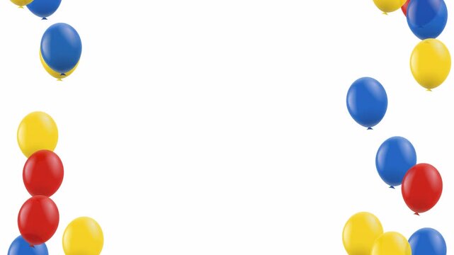 Animation of flying balloons on a transparent background. Transparent background with alpha channel
