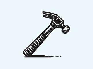 Creative Hammer Silhouette for Construction