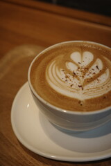 A cup of rich and aromatic latte