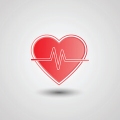 heart and heartbeat symbol. Heart Beat Icon