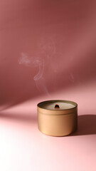 candles on a plain background. candle smoke