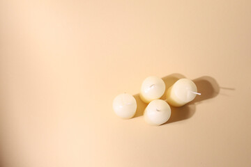 candles on a plain background. candle smoke
