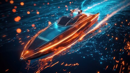 Futuristic Speedboat: A Digital Masterpiece